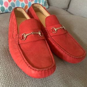 Cole Haan Red Suede Loafers, Size 10